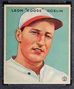 1933 Goudey #110 Leon “Goose” Goslin Washington Senators - Front