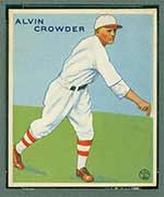 1933 Goudey #122 Alvin Crowder Washington Senators - Front