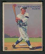 1933 Goudey #128 Charles (Chuck) Klein Philadelphia Phillies - Front