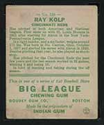 1933 Goudey #150 Ray Kolp Cincinnati Reds - Back