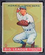 1933 Goudey #158 Morris (Moe) Berg Washington Senators - Front