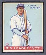1933 Goudey #164 Lloyd Waner Pittsburgh Pirates - Front
