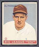 1933 Goudey #169 Al Thomas Washington Senators - Front