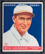 1933 Goudey #174 Warren (Curley) Ogden Montreal Royals - Front