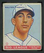1933 Goudey #177 Walter French Knoxville Smokies - Front