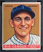 1933 Goudey #178 Jackie Warner Philadelphia Phillies - Front