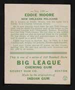 1933 Goudey #180 Eddie Moore New Orleans Pelicans - Back