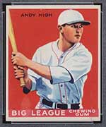 1933 Goudey #182 Andy High Columbus Red Birds - Front