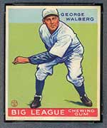 1933 Goudey #183 George Walberg Philadelphia Athletics - Front
