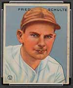 1933 Goudey #190 Fred Schulte Washington Senators - Front