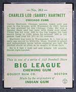 1933 Goudey #202 Charles Leo (Gabby) Hartnett Chicago Cubs - Back