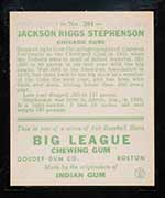1933 Goudey #204 Jackson Riggs Stephenson Chicago Cubs - Back