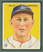 1933 Goudey #212 Billy Urbanski Boston Braves - Front