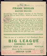 1933 Goudey #30 Frank Hogan Boston Braves - Back