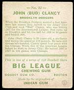 1933 Goudey #32 John (Bud) Clancy Brooklyn Dodgers - Back