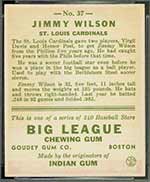 1933 Goudey #37 Jimmy Wilson St. Louis Cardinals - Back