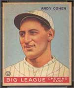 1933 Goudey #52 Andy Cohen New York Giants - Front
