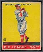 1933 Goudey #59 Edmund (Bing) Miller Philadelphia Athletics - Front