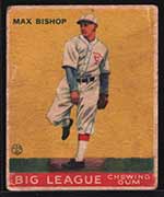 1933 Goudey #61 Max Bishop Philadelphia Athletics - Front