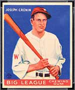 1933 Goudey #63 Joe Cronin Washington Senators - Front