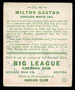 1933 Goudey #65 Milton Gaston Chicago White Sox - Back