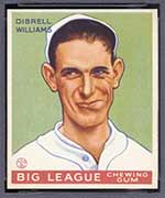 1933 Goudey #82 Dibrell Williams Philadelphia Athletics - Front
