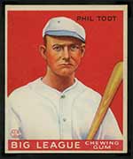 1933 Goudey #86 Phil Todt St. Paul Saints - Front