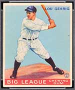1933 Goudey #92 Lou Gehrig New York Yankees - Front