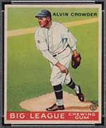 1933 Goudey #95 Alvin Crowder Washington Senators - Front