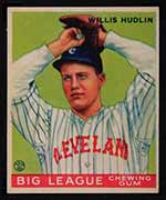 1933 Goudey #96 Willis Hudlin Cleveland Indians - Front