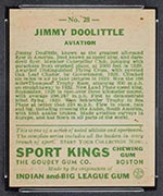 1933 Goudey Sport Kings #28 Jimmy Doolittle Aviation - Back