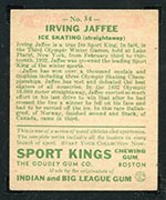 1933 Goudey Sport Kings #34 Irving Jaffee Ice Skating - Back