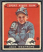 1933 Goudey Sport Kings #39 Jack Westrope Jockey - Front