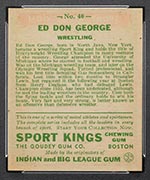 1933 Goudey Sport Kings #40 Ed Don George Wrestling - Back