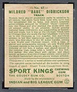 1933 Goudey Sport Kings #45 “Babe” Didrickson Track - Back