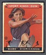 1933 Goudey Sport Kings #45 “Babe” Didrickson Track - Front
