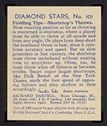 1934-1936 R327 Diamond Stars #101 Dick Bartell (1936) New York Giants - Back