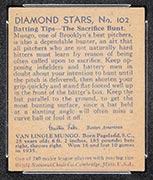 1934-1936 R327 Diamond Stars #102 Van Lingle Mungo (1936) Brooklyn Dodgers - Back