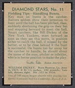 1934-1936 R327 Diamond Stars #11 Bill Dickey (1935) New York Yankees - Back