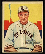 1934-1936 R327 Diamond Stars #13 George Blaeholder (1934) St. Louis Browns - Front