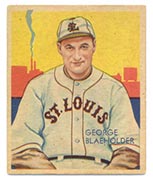 1934-1936 R327 Diamond Stars #13 George Blaeholder (1935) St. Louis Browns - Front