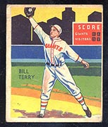 1934-1936 R327 Diamond Stars #14 Bill Terry (1934) New York Giants - Front