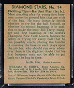 1934-1936 R327 Diamond Stars #14 Bill Terry (1935) New York Giants - Back