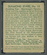1934-1936 R327 Diamond Stars #15 Dick Bartell (1934) Philadelphia Phillies - Back