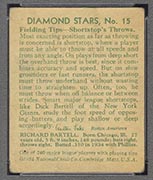 1934-1936 R327 Diamond Stars #15 Dick Bartell (1935) Philadelphia Phillies - Back