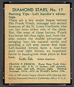 1934-1936 R327 Diamond Stars #17 Frankie Frisch (1935) St. Louis Cardinals - Back