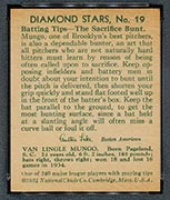 1934-1936 R327 Diamond Stars #19 Van Lingle Mungo (1935) Brooklyn Dodgers - Back