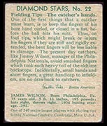 1934-1936 R327 Diamond Stars #22 Jimmy Wilson (1935) Philadelphia Phillies - Back