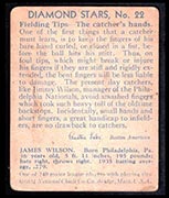 1934-1936 R327 Diamond Stars #22 Jimmy Wilson (1936) Philadelphia Phillies - Back