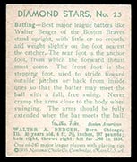 1934-1936 R327 Diamond Stars #25 Walter Berger (1935) Boston Braves - Back